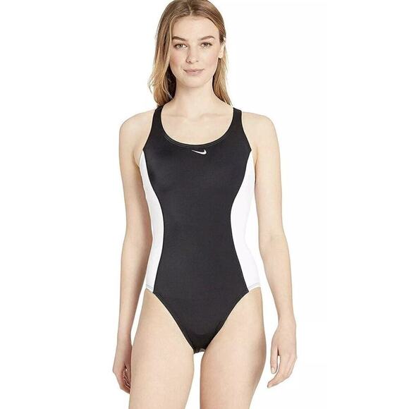 Nike Other - Nike Athletic Racing Swimsuit 1 piece Women’s Size M Black & White NESS9362 Swim